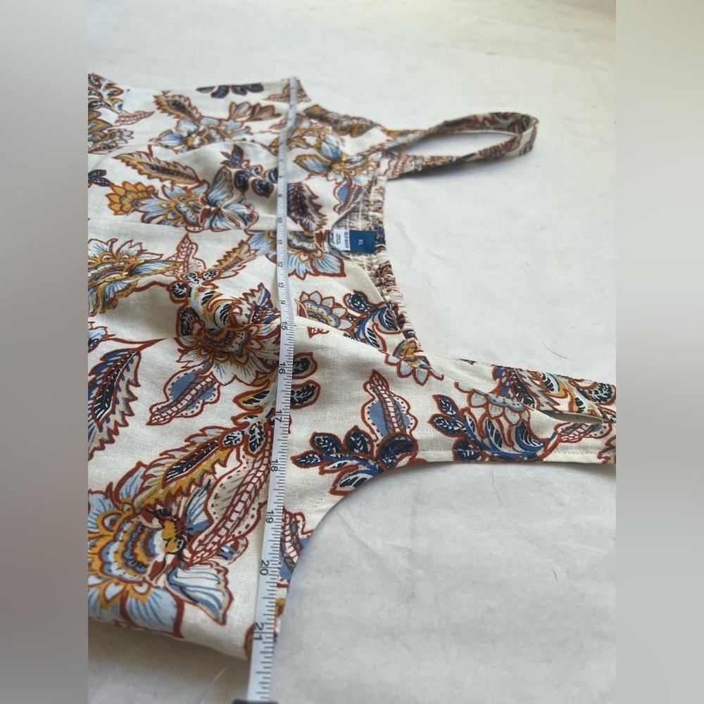 Old Navy Women's Fit & Flare Linen Blend Midi Cami Dress Floral print Size XL - Picture 6 of 8